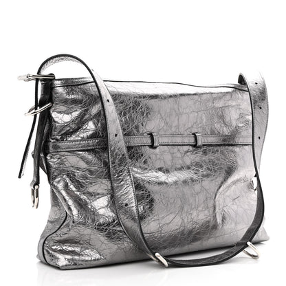 Givenchy Metallic Calfskin Medium Voyou Bag Silver 3 of 10