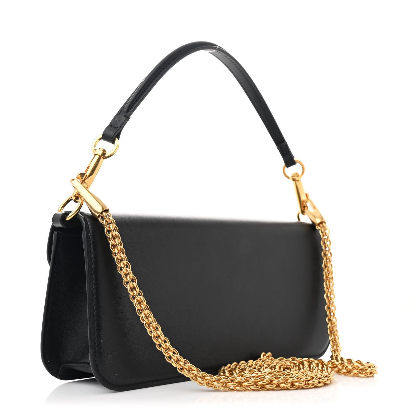 Calfskin Vlogo Loco Shoulder Bag Black