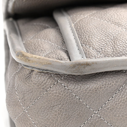 Chanel Caviar Quilted Medium French Riviera Flap Light Grey 18 of 19
