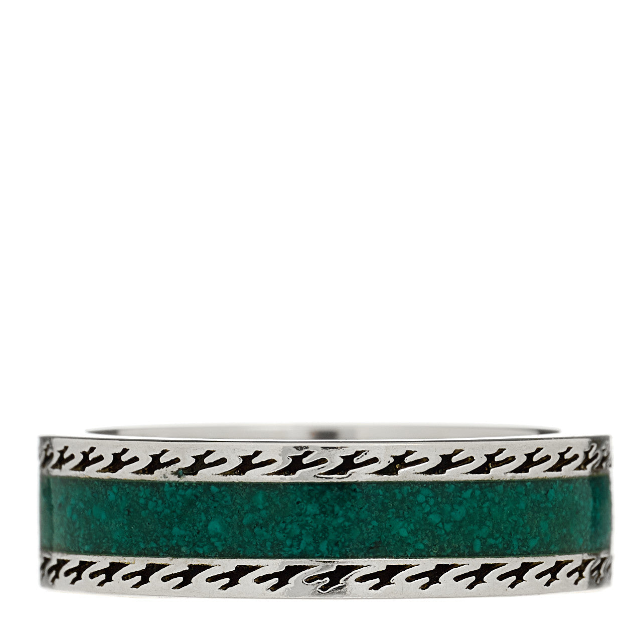 Gucci Sterling Silver Enamel Interlocking G ring 56 7.5 Turquoise 3 of 6
