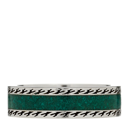 Gucci Sterling Silver Enamel Interlocking G ring 56 7.5 Turquoise 3 of 6