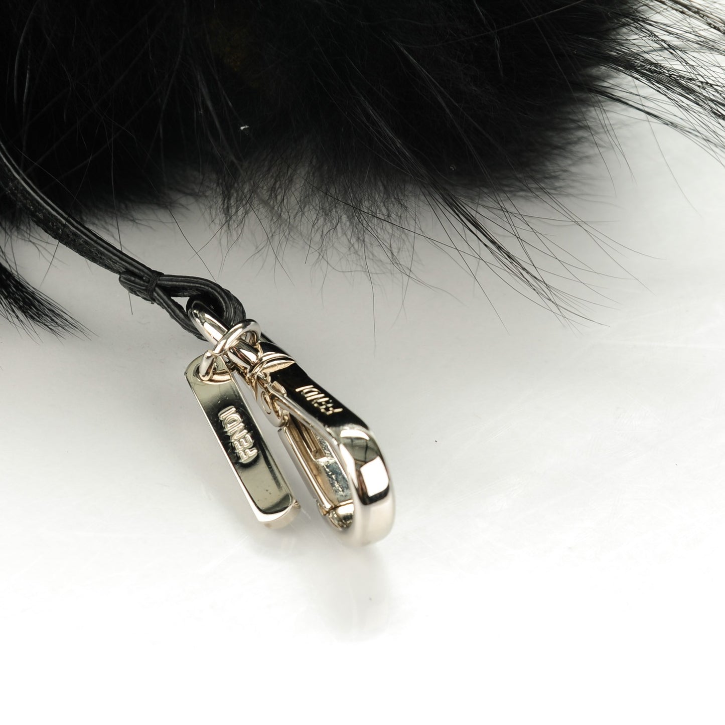 Vitello Elite Fox Fur Fusto Monster Bag Bug Charm Black Yellow