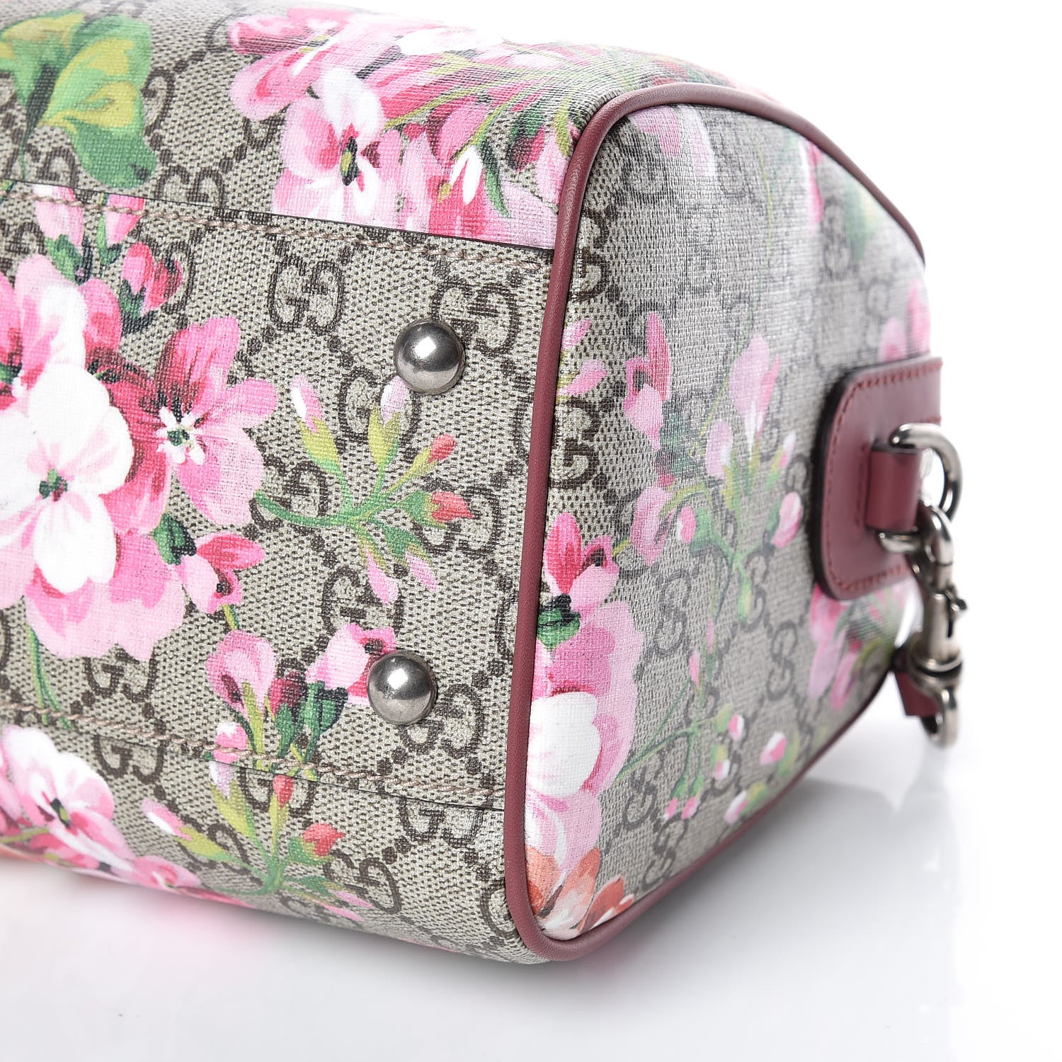Gucci GG Supreme Monogram Blooms Small Boston Beige Multicolor Dry Rose 10 of 10