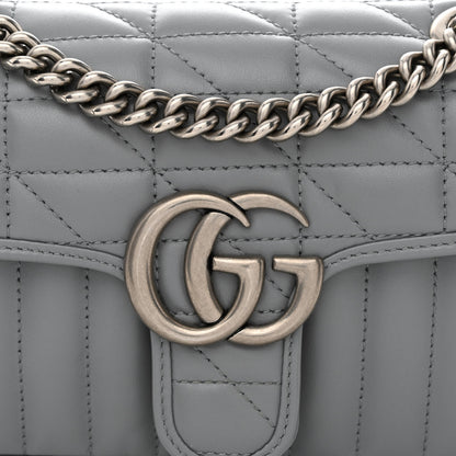 Gucci Calfskin Matelasse Aria Mini GG Marmont Shoulder Bag Deep Grey 8 of 12