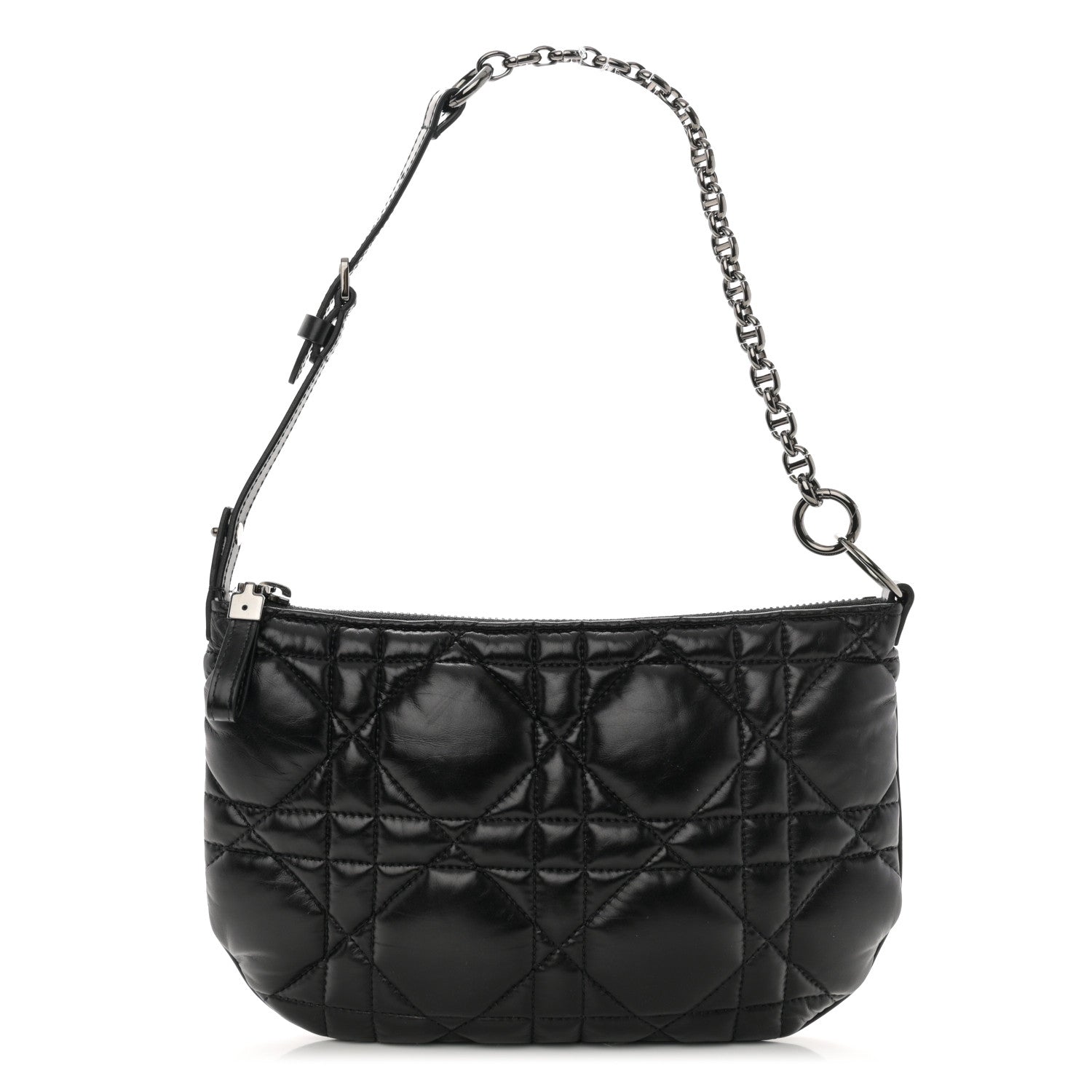 Christian Dior Calfskin Macrocannage Mini Dior Caro Tulip Bag Black 1 of 11