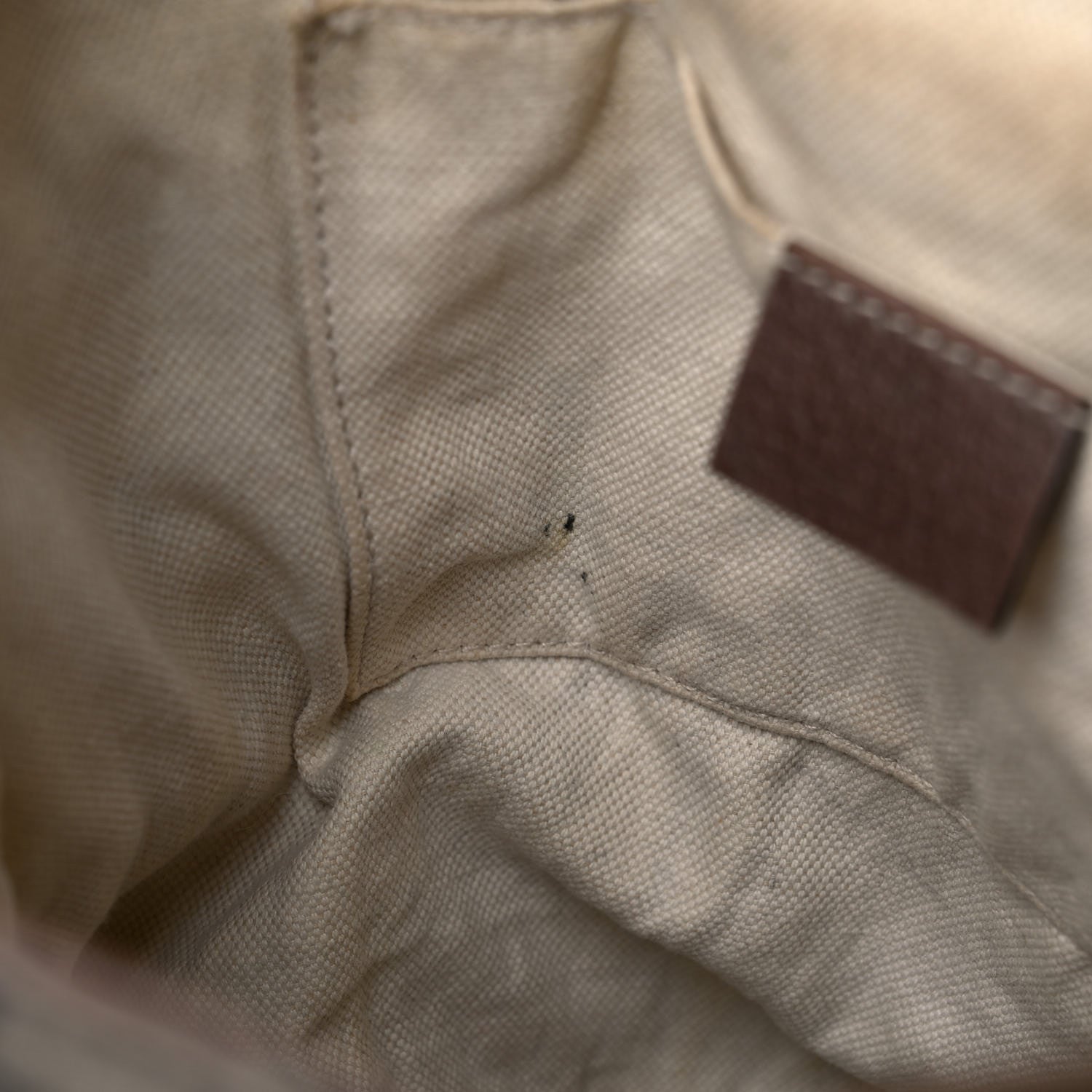 Gucci GG Supreme Monogram Neo Vintage Drawstring Bucket Backpack Beige New Acero Crop 17 of 31