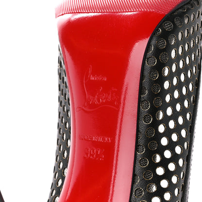 Christian Louboutin Fishnet Mesh Suede Guni 100 Spiked Pumps 39.5 Black 6 of 7