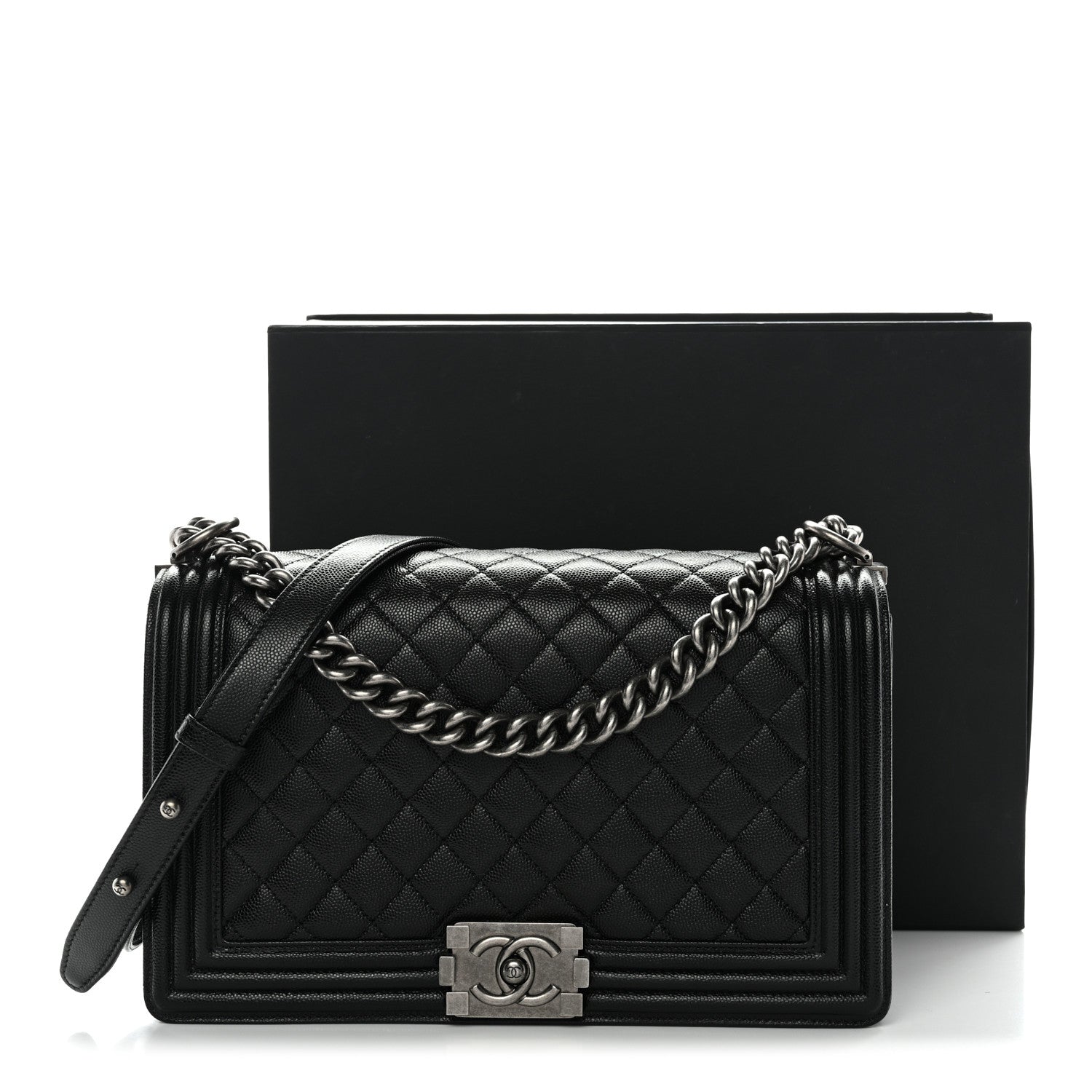 Chanel Caviar Quilted New Medium Boy Flap Black 12 of 12