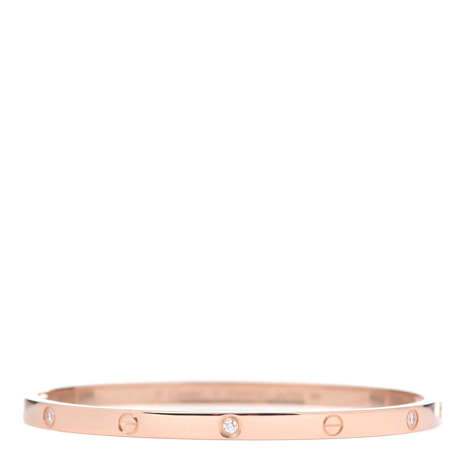 Cartier 18K Pink Gold 6 Diamond Small LOVE Bracelet 16 1 of 7