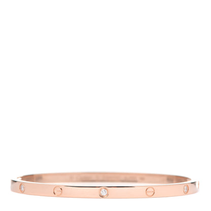 Cartier 18K Pink Gold 6 Diamond Small LOVE Bracelet 16 1 of 7