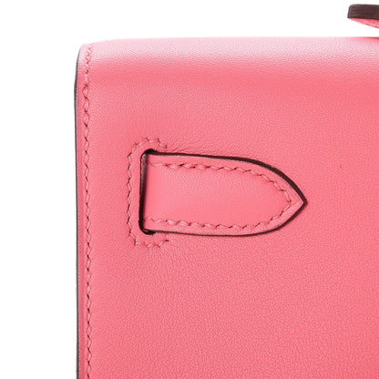 Hermes Swift Kelly Cut Clutch Pochette Rose Azalee 11 of 27