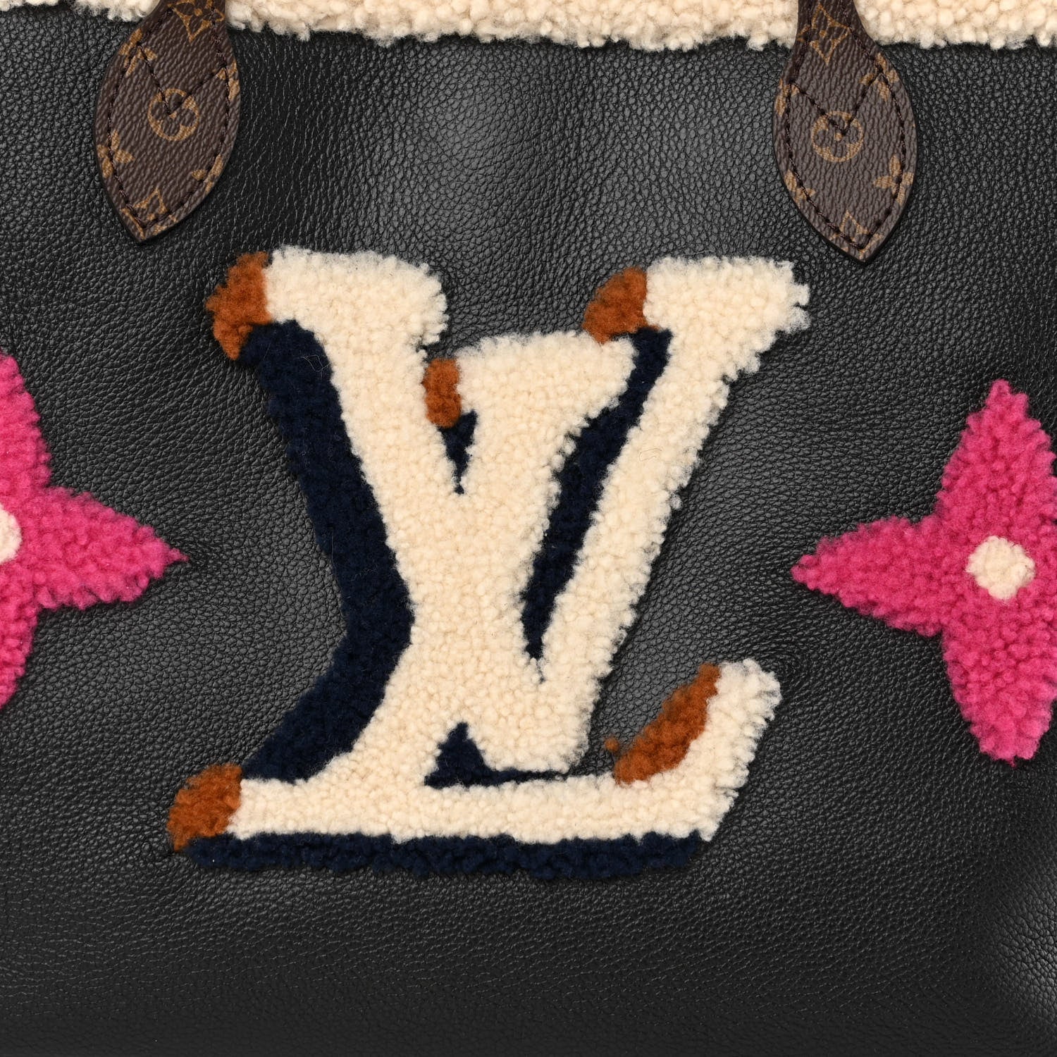 Louis Vuitton Calfskin Monogram Teddy Neverfull MM Black 9 of 11