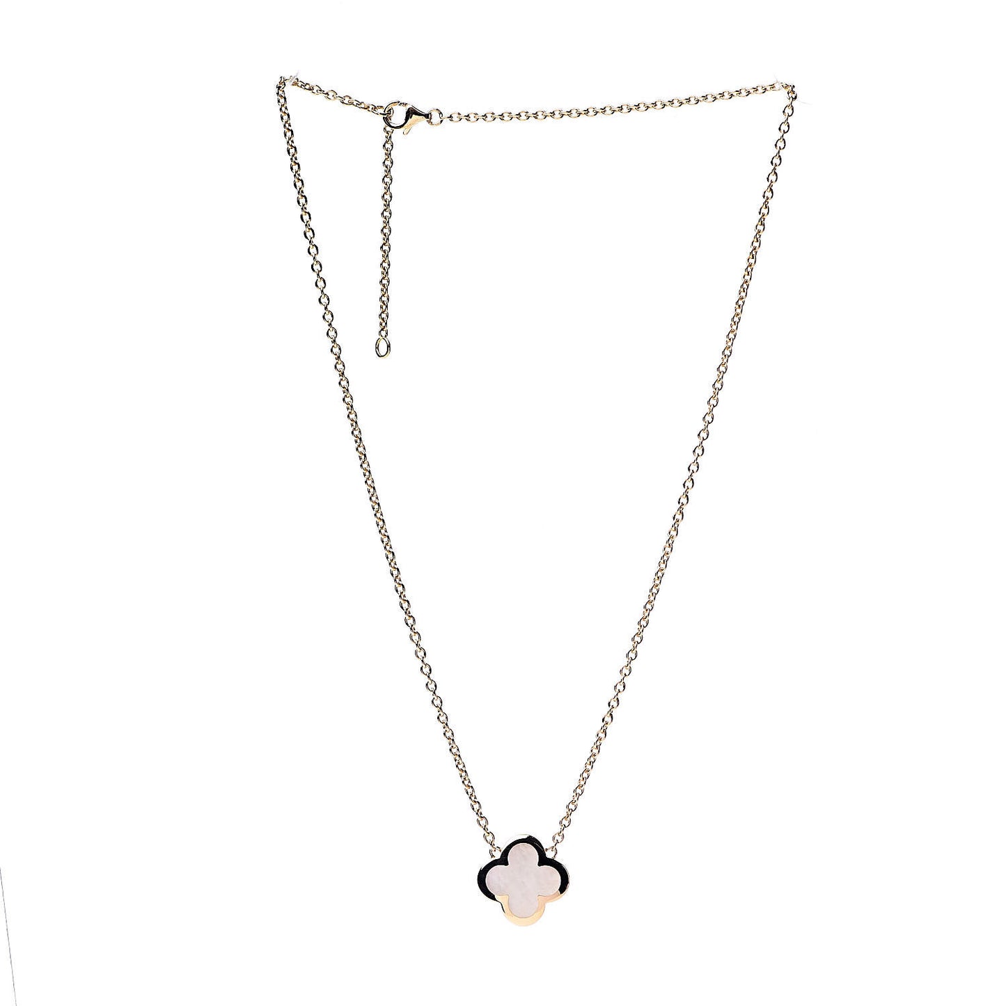 18K Yellow Gold Mother of Pearl Pure Alhambra Pendant Necklace