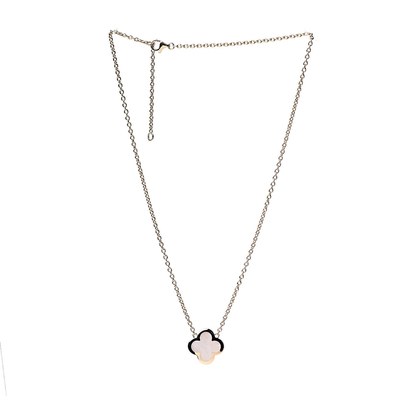 Van Cleef & Arpels 18K Yellow Gold Mother of Pearl Pure Alhambra Pendant Necklace 3 of 5