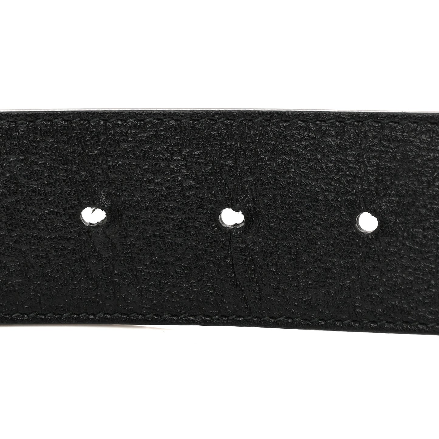 Textured Dollar Calfskin Nickel Double G 40mm Belt 85 34 Black
