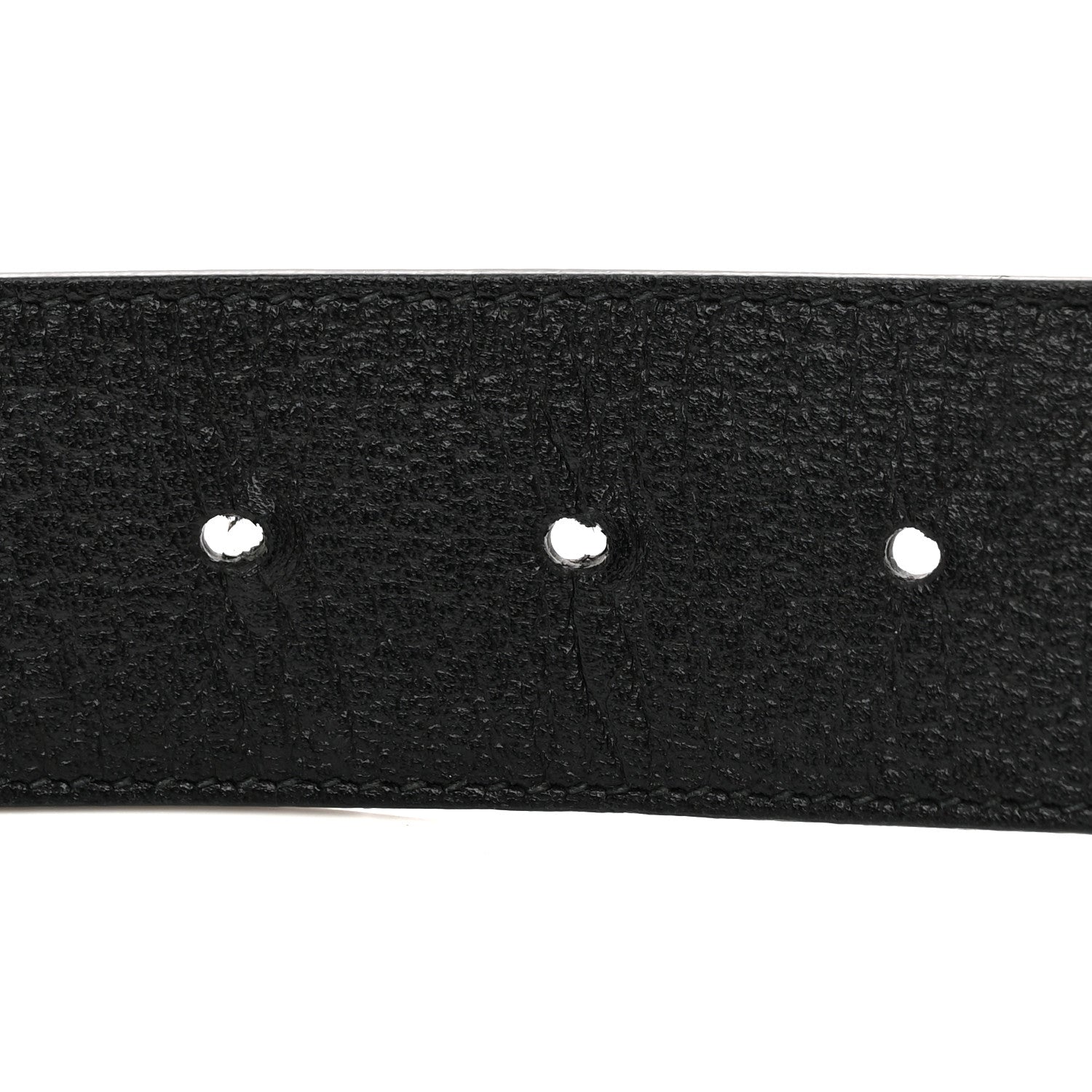 Gucci Textured Dollar Calfskin Nickel Double G 40mm Belt 85 34 Black 6 of 6