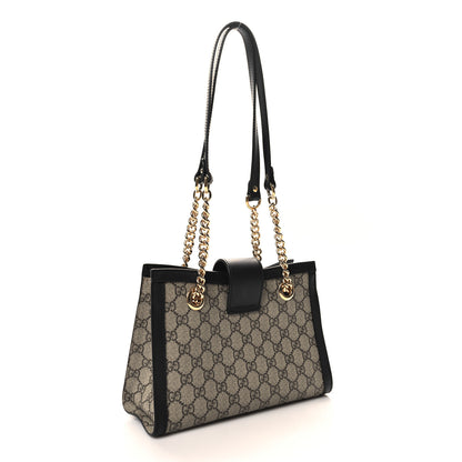 Gucci GG Supreme Monogram Small Padlock Tote Black 3 of 10