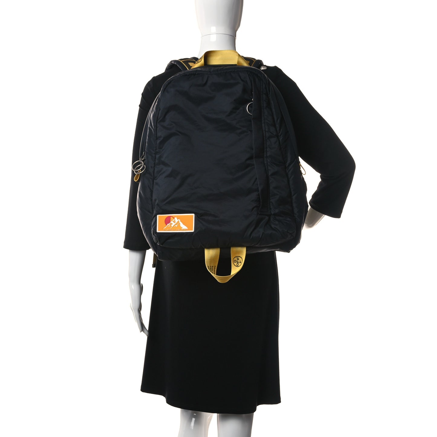 Nylon Industrial Puffy Backpack Black