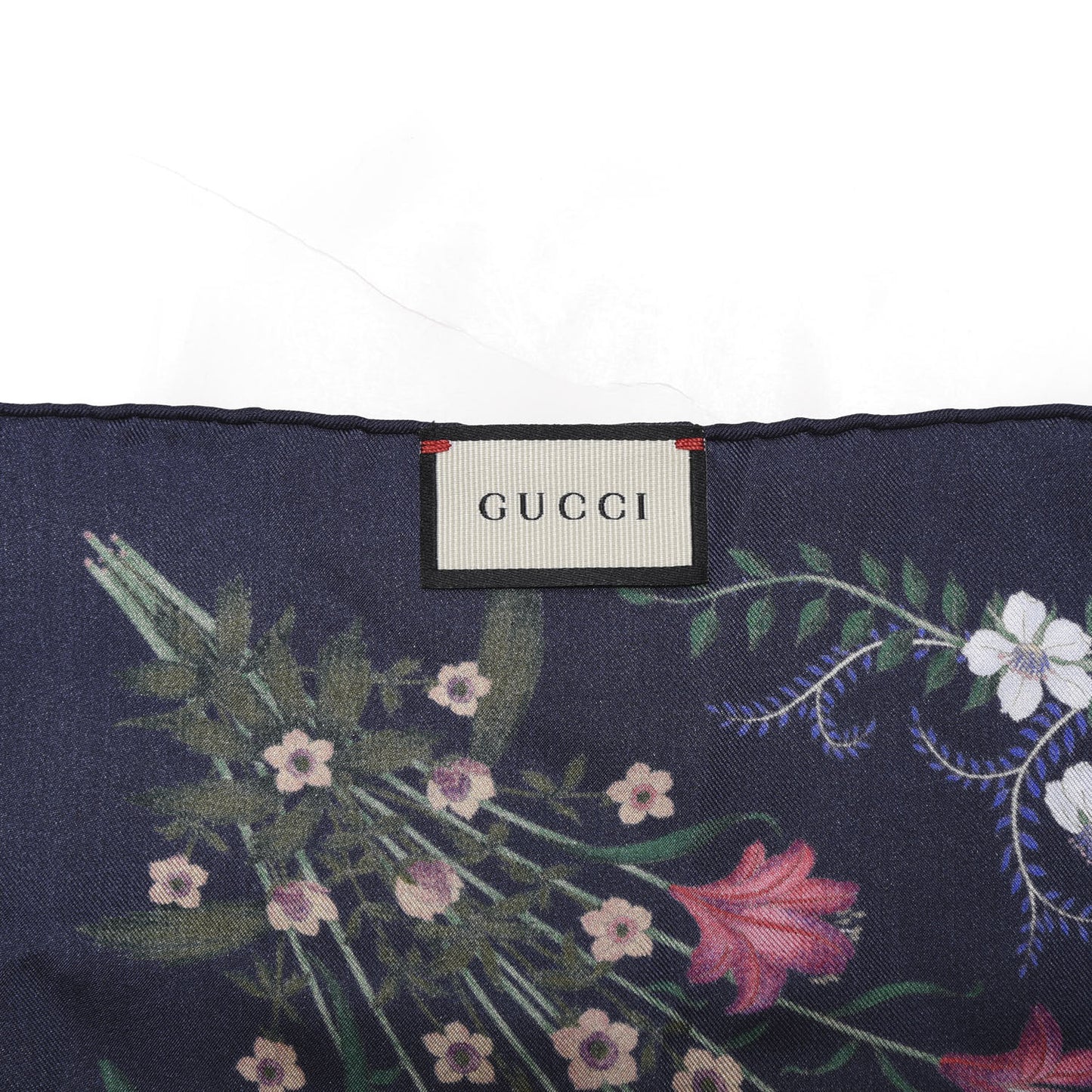 Silk Twill Nuovoflora Square Handkerchief Midnight Blue Blue