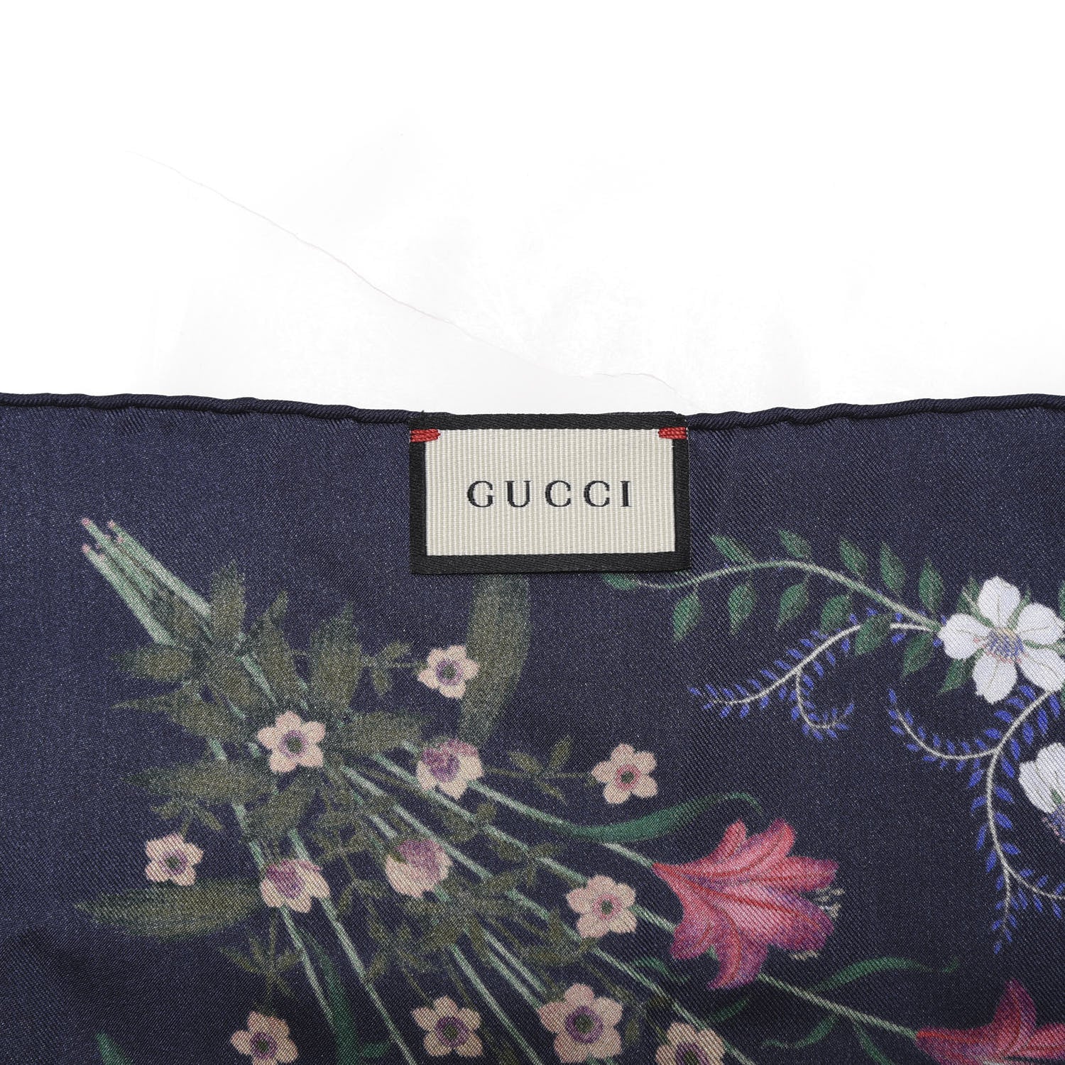 Gucci Silk Twill Nuovoflora Square Handkerchief Midnight Blue Blue 5 of 5