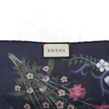 Gucci Silk Twill Nuovoflora Square Handkerchief Midnight Blue Blue 5 of 5