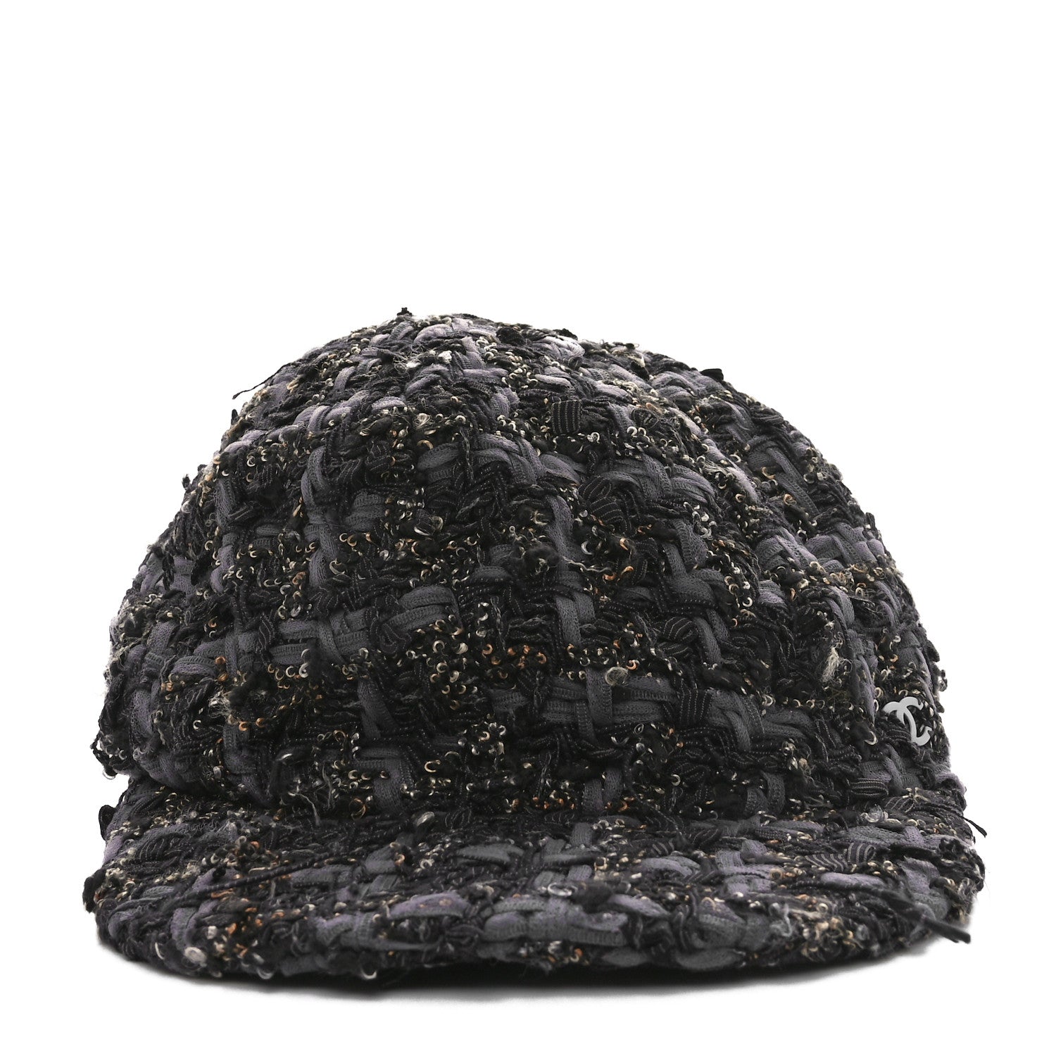 Chanel Cotton Tweed CC Beret M Black Multicolor 3 of 10
