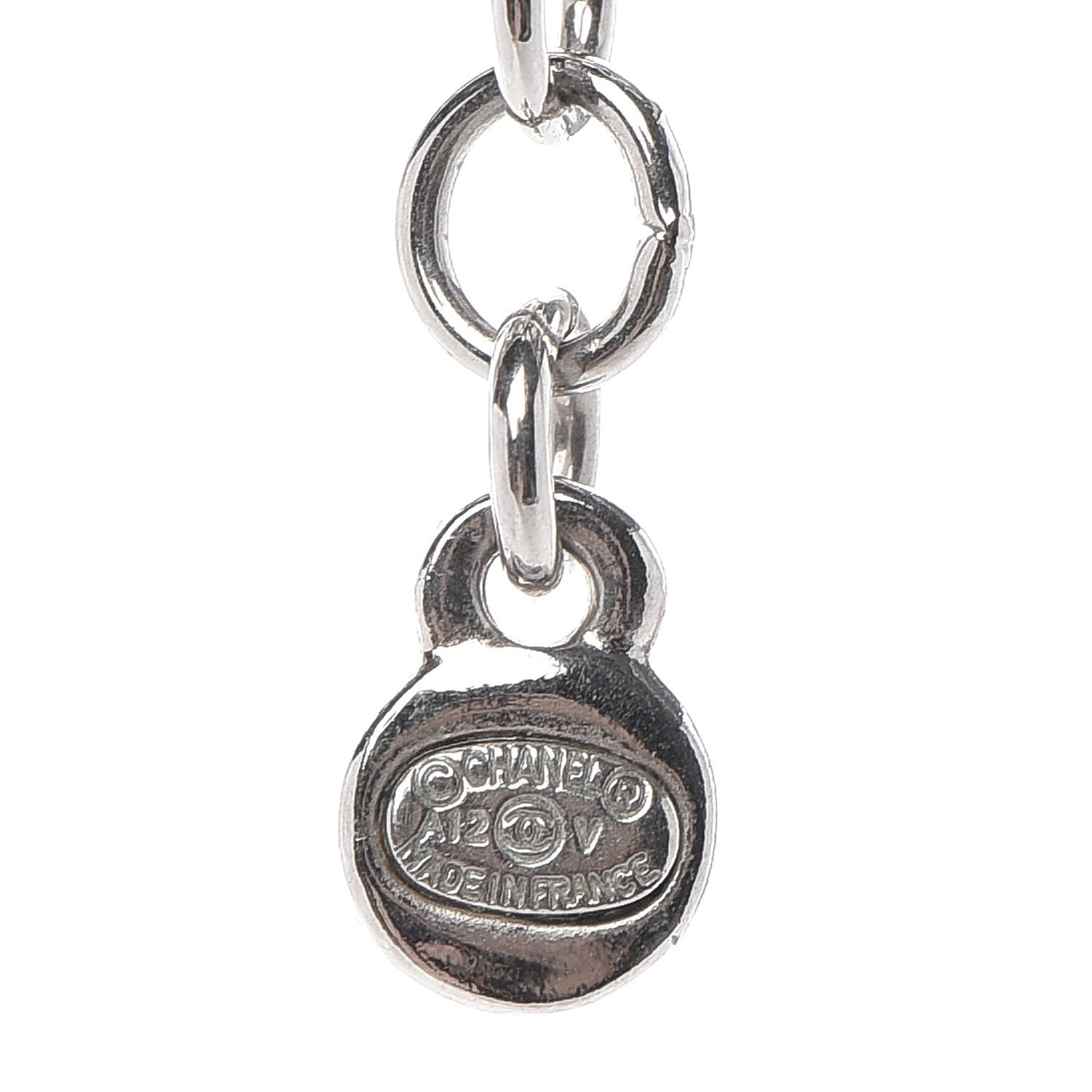 Chanel Crystal CC Necklace Silver 5 of 6