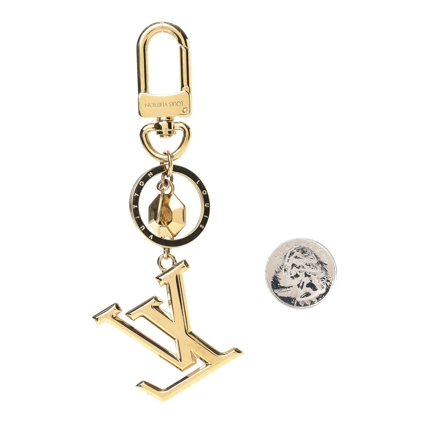 Louis Vuitton LV Facettes Bag Charm Key Holder Gold 2 of 4