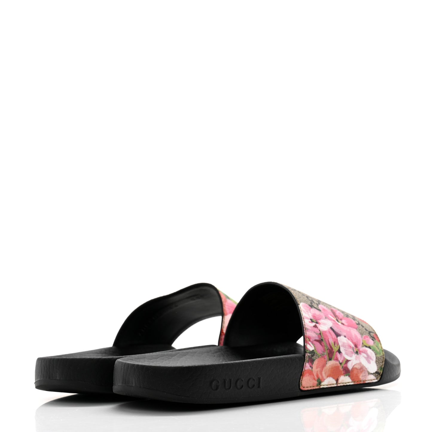 GG Supreme Monogram Blooms Slide Sandals 36 Beige Multicolor