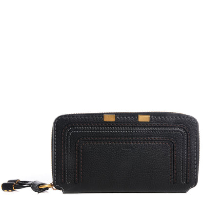 Chloe Grained Calfskin Marcie Long Zip Around Wallet Black 1 of 9