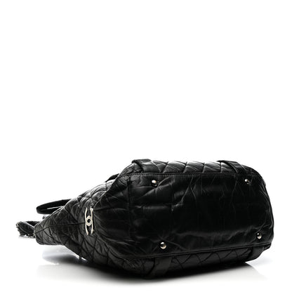 Chanel Distressed Lambskin Vintage Ligne Lady Braid Tote Black 4 of 10