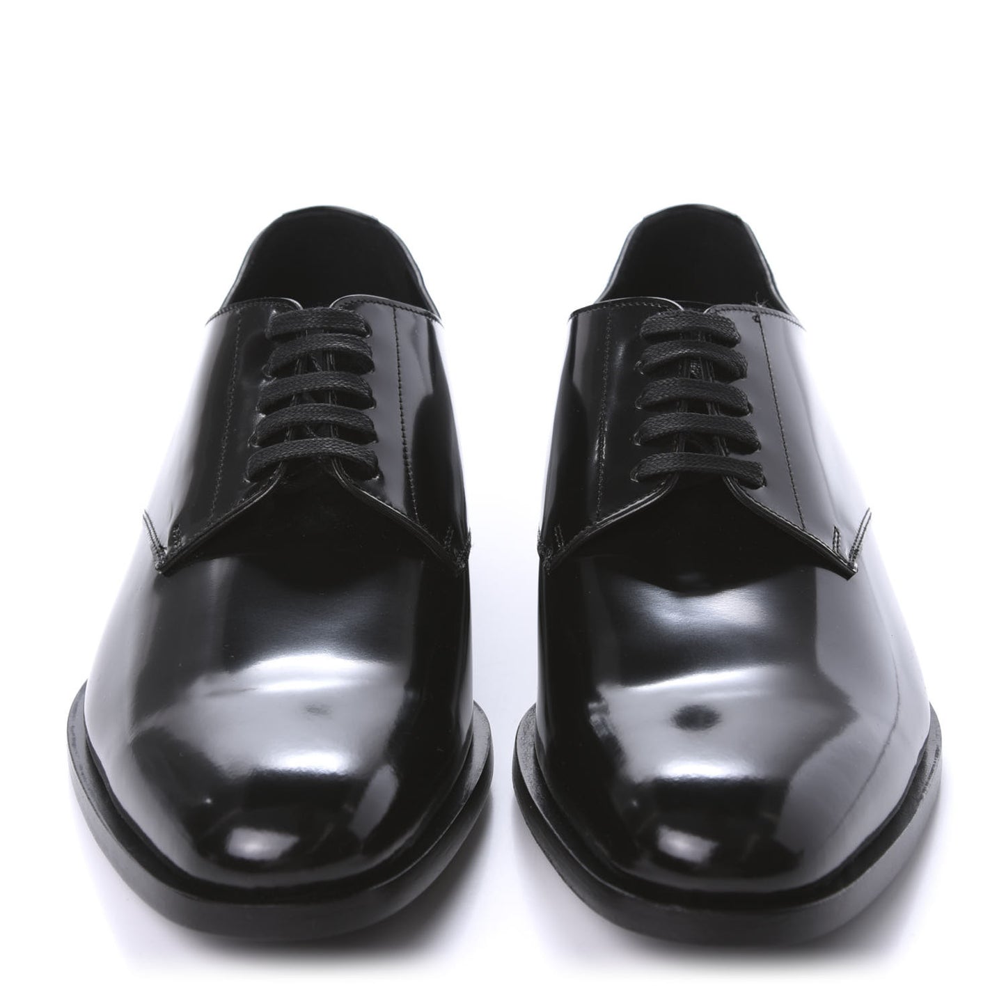 Patent Calfskin Mens Smoking 25 Derby Lace Up Shoes 41 Black