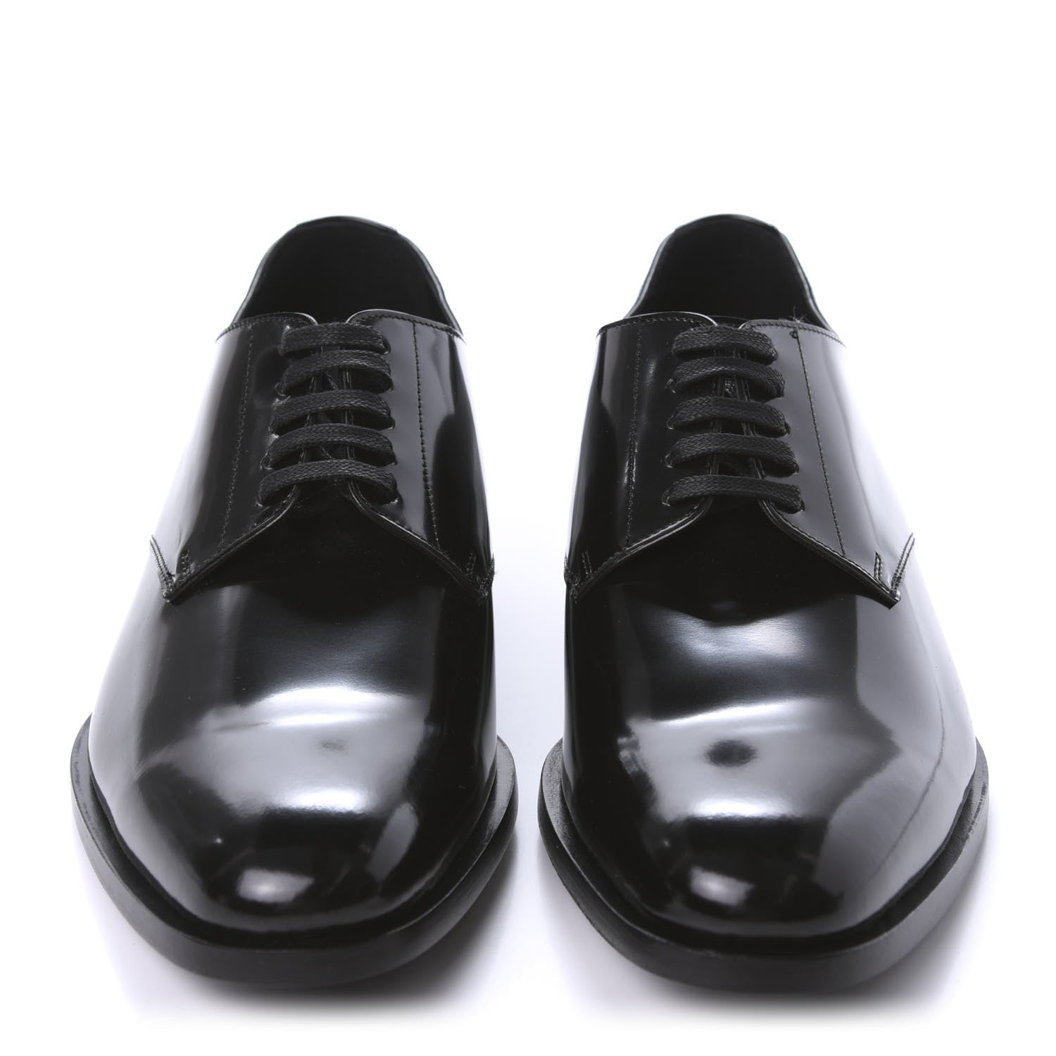 Saint Laurent Patent Calfskin Mens Smoking 25 Derby Lace Up Shoes 41 Black 2 of 10