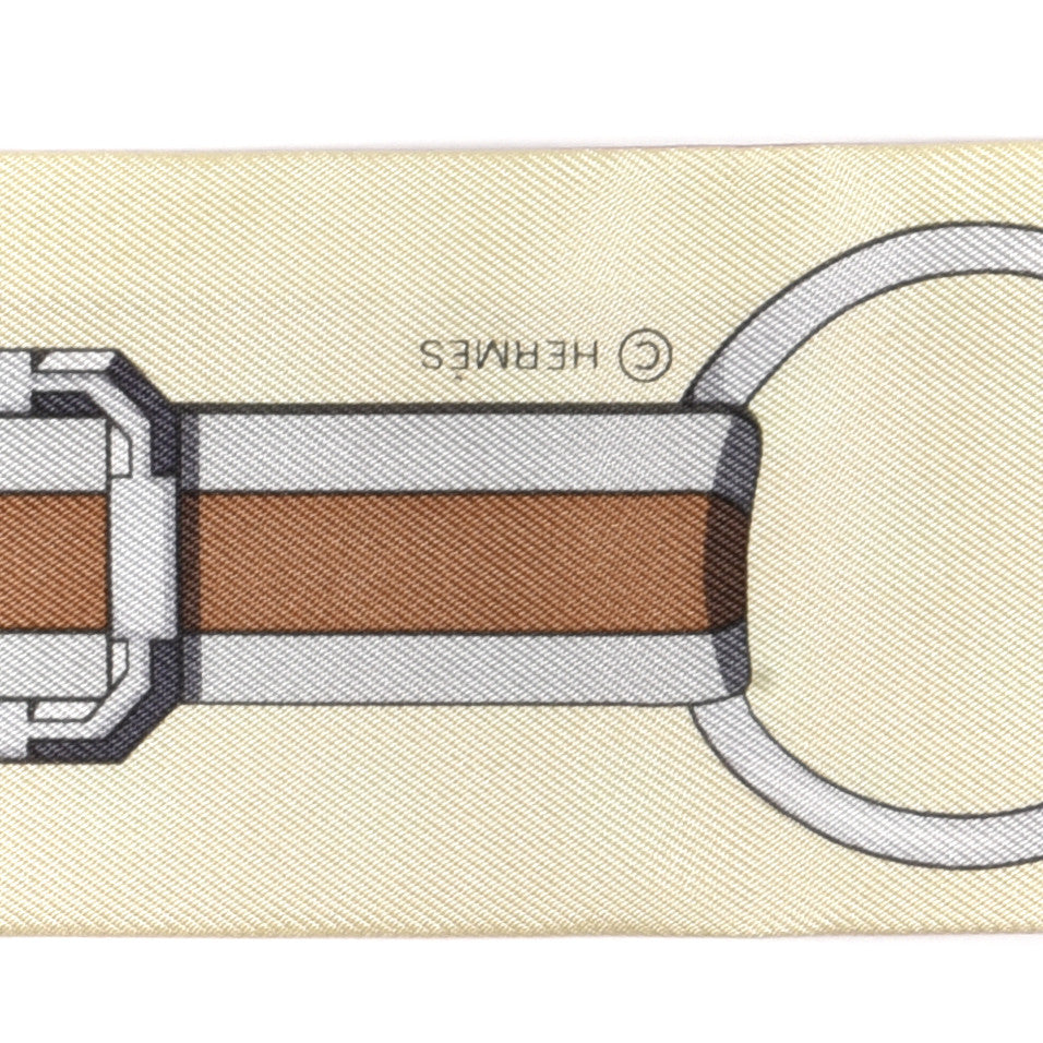 Hermes Silk Grand Tralala Twilly Rose Poudre Jaune 3 of 4