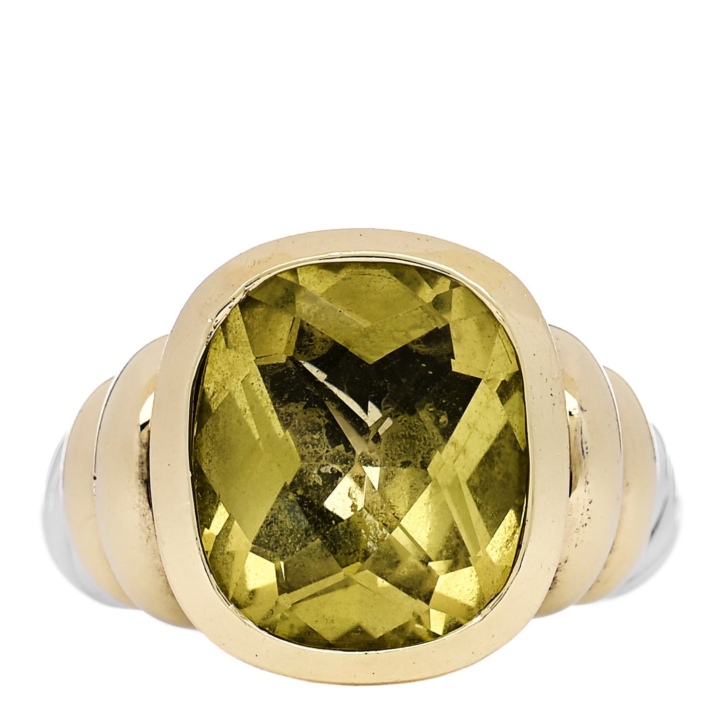 Sterling Silver 14K Yellow Gold Lemon Citrine Ring 54 6.75