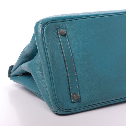 Hermes Taurillon Clemence Birkin 35 Bleu Jean 6 of 27