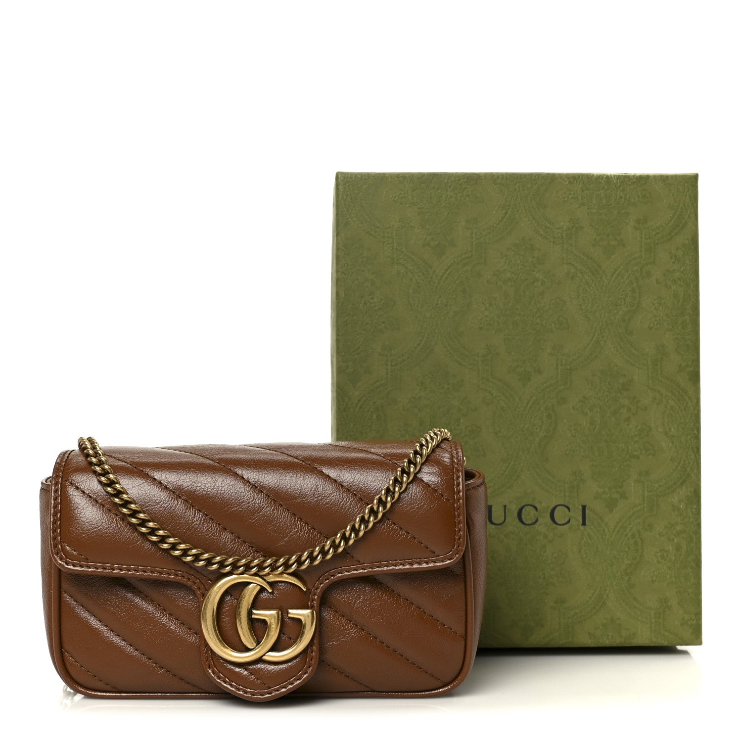 Gucci Azalea Calfskin Matelasse Diagonal Super Mini GG Marmont