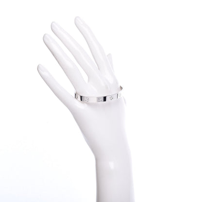Cartier 18K White Gold 1 Diamond LOVE Cuff Bracelet 17 2 of 5