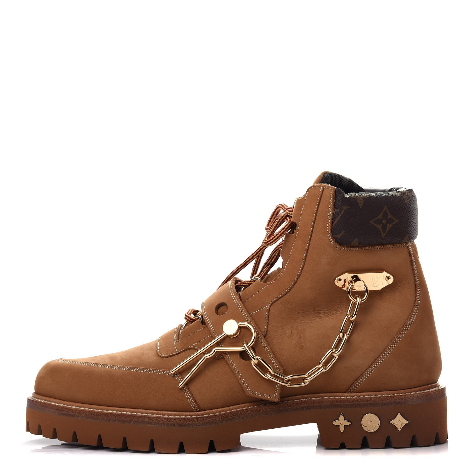 Louis Vuitton Suede Calfskin Monogram Mens Creeper Ankle Boots 9 Beige 1 of 10