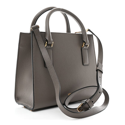 Versace Grainy Calfskin Virtus Top Handle Tote Grey 3 of 11