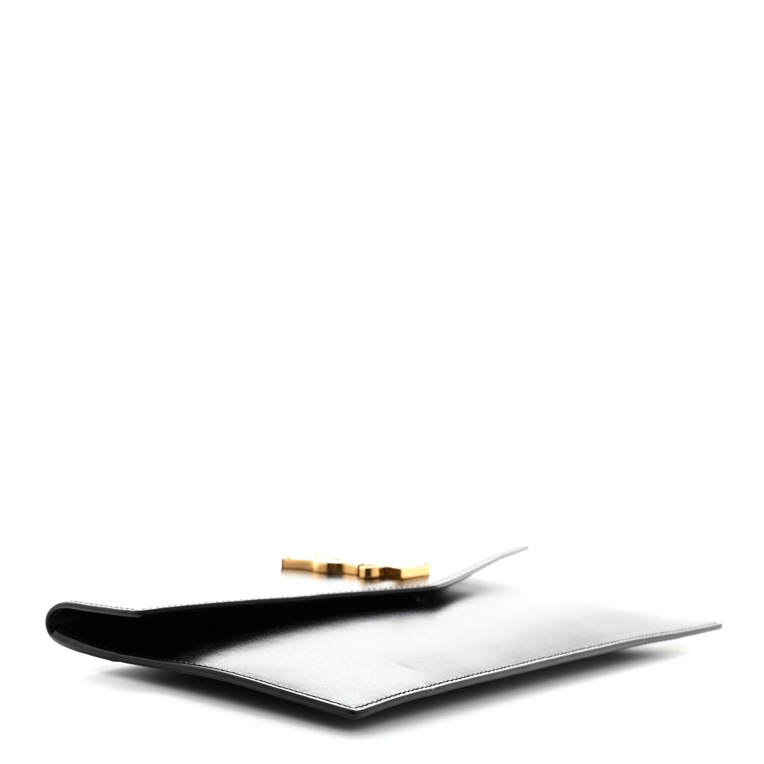 Saint Laurent Smooth Shiny Calfskin Monogram Uptown Pouch Black 4 of 8