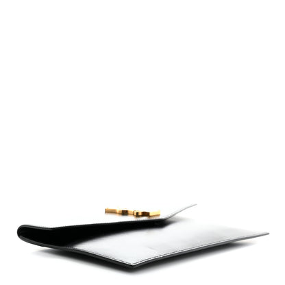 Saint Laurent Smooth Shiny Calfskin Monogram Uptown Pouch Black 4 of 8