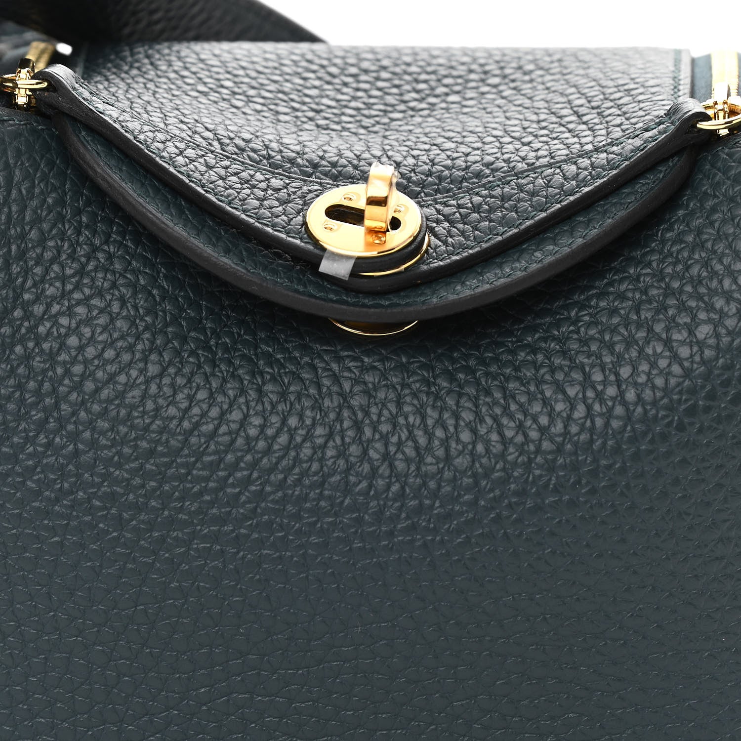 Hermes Taurillon Clemence Mini Lindy 20 Vert Cypress 8 of 11