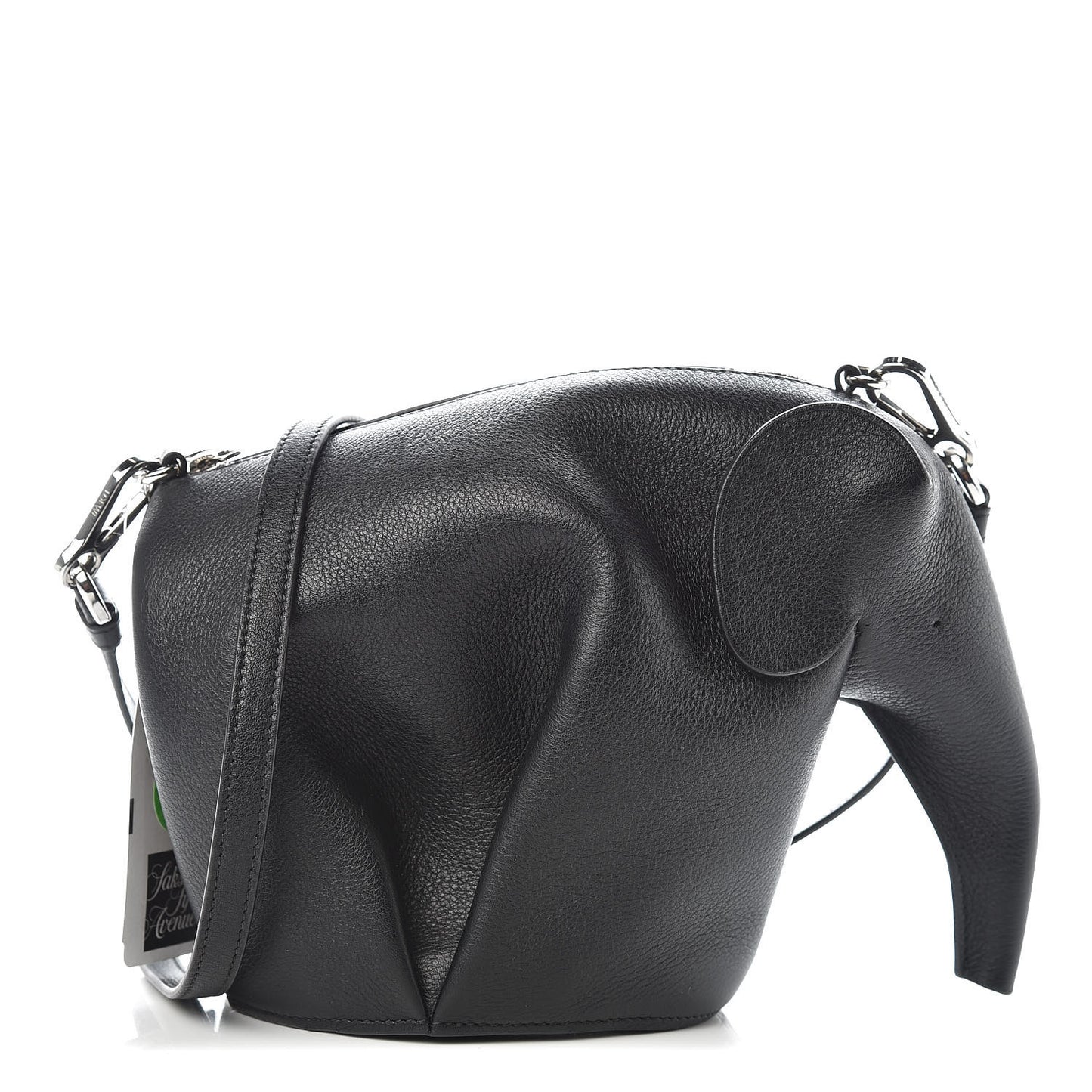 Calfskin Mini Elephant Crossbody Bag Black