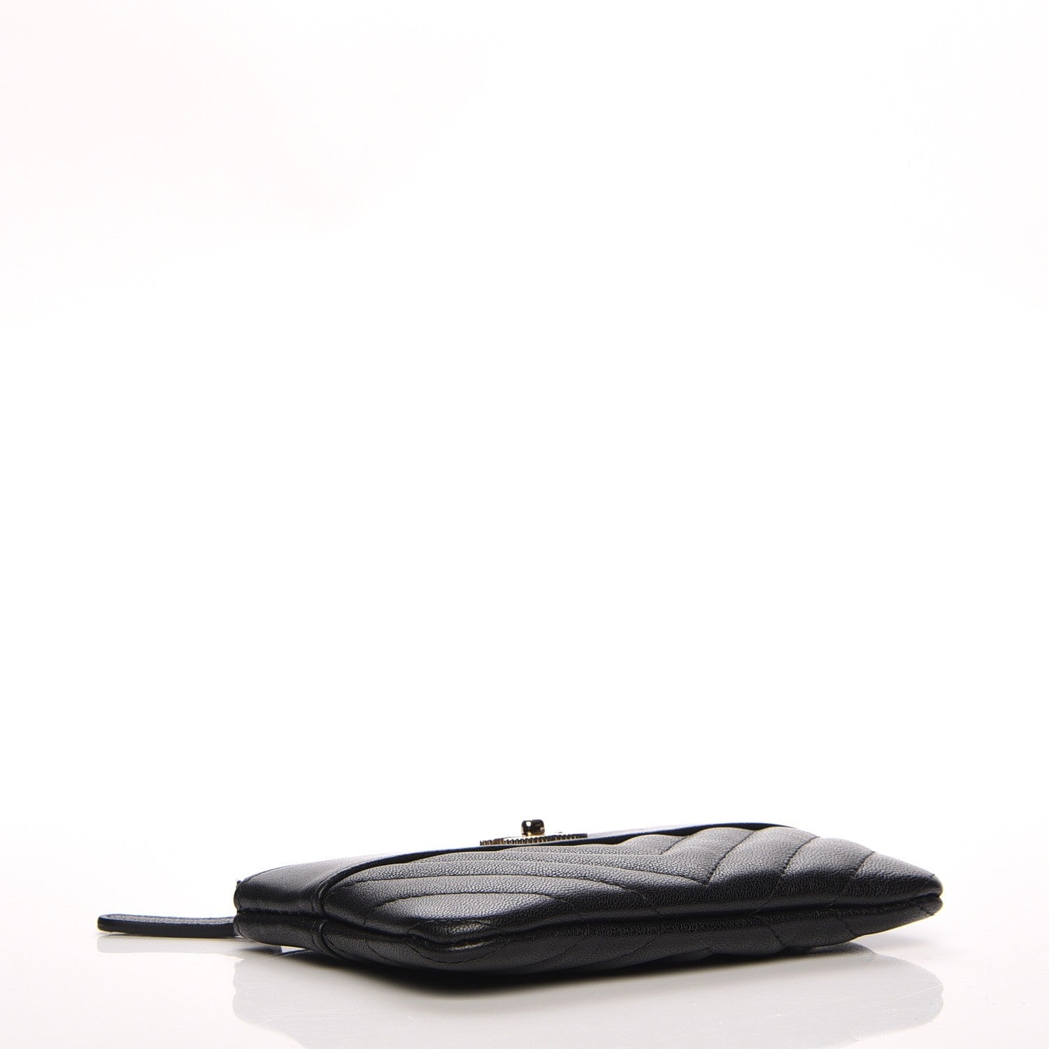 Chanel Sheepskin Chevron Quilted Small Cosmetic Case Black 4 of 8