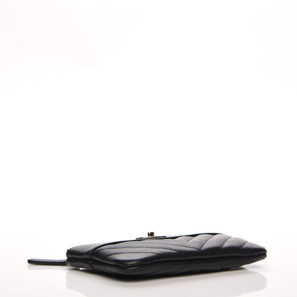 Chanel Sheepskin Chevron Quilted Small Cosmetic Case Black 4 of 8