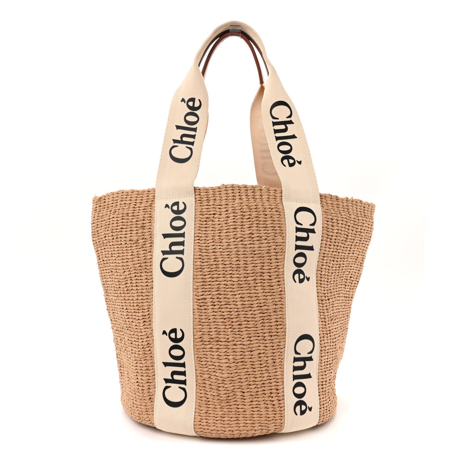 Chloe Raffia Large Woody Tote White 1 of 10