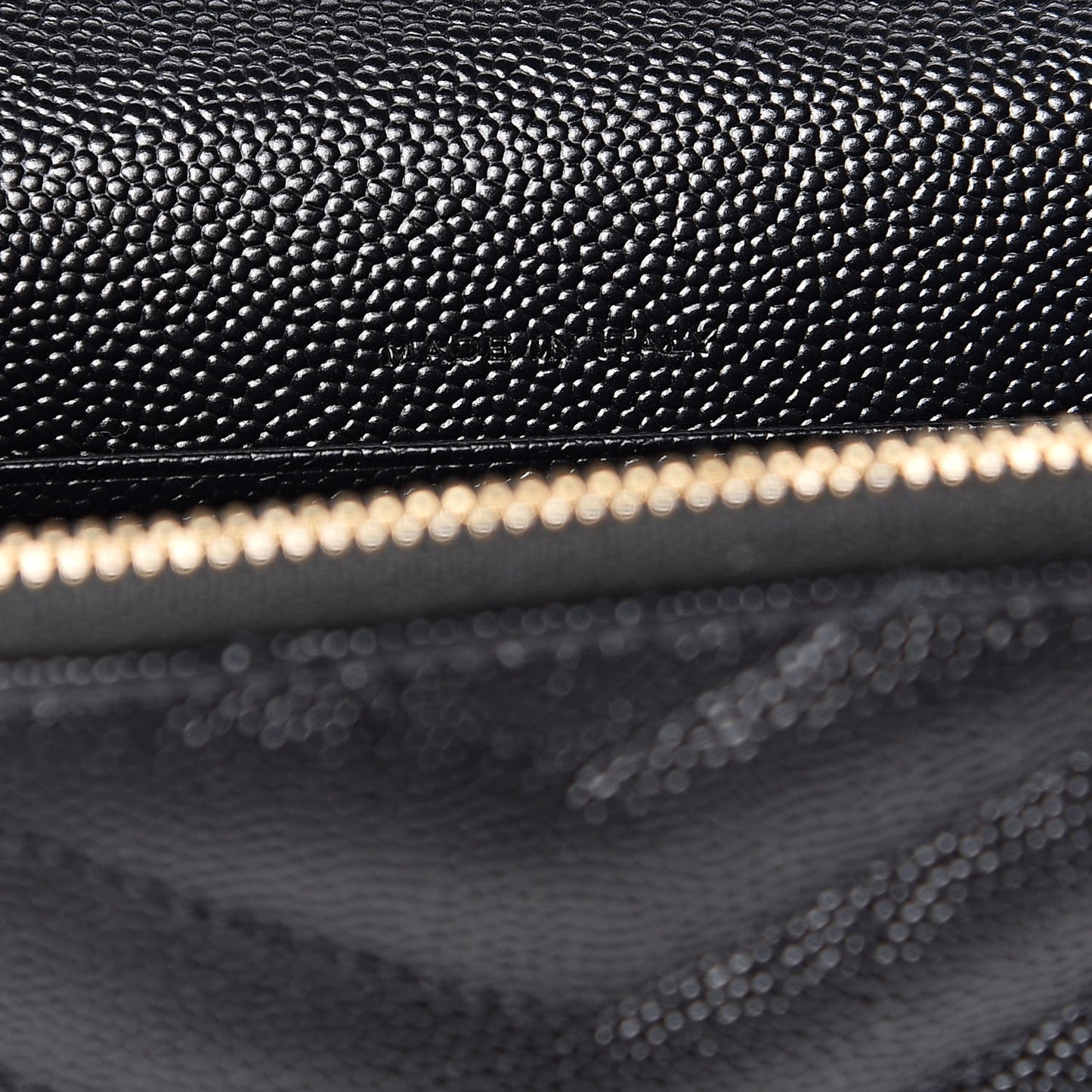 Grain De Poudre Matelasse Chevron Monogram Envelope Chain Wallet Black