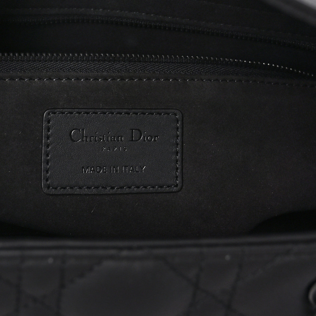 Christian Dior Ultra Matte Calfskin Cannage Large Lady Dior Black 6 of 9