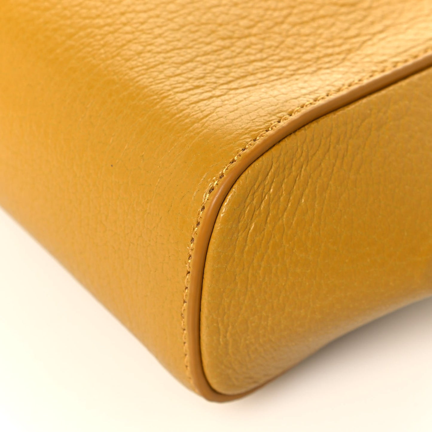 Grained Calfskin Geometric Belt Bag Mustard Yellow